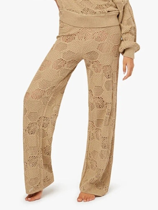 WeWoreWhat Pants - WeWoreWhat Geo Crochet Wide-Leg Pants
